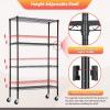 imageFDW 14quot D36quot W72quot H Wire Shelving Unit Metal Shelf with 5 Tier Adjustable Layer Rack Commercial Strong Steel for Restaurant Garage Pantry KitchenChromeBlack