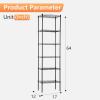 imageFDW 14quot D36quot W72quot H Wire Shelving Unit Metal Shelf with 5 Tier Adjustable Layer Rack Commercial Strong Steel for Restaurant Garage Pantry KitchenChromeBlack