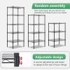 imageFDW 14quot D36quot W72quot H Wire Shelving Unit Metal Shelf with 5 Tier Adjustable Layer Rack Commercial Strong Steel for Restaurant Garage Pantry KitchenChromeBlack