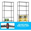 imageFDW 14quot D36quot W72quot H Wire Shelving Unit Metal Shelf with 5 Tier Adjustable Layer Rack Commercial Strong Steel for Restaurant Garage Pantry KitchenChromeBlack