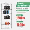 imageFDW 14quot D36quot W72quot H Wire Shelving Unit Metal Shelf with 5 Tier Adjustable Layer Rack Commercial Strong Steel for Restaurant Garage Pantry KitchenChromeChrome