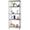 imageFDW 14quot D36quot W72quot H Wire Shelving Unit Metal Shelf with 5 Tier Adjustable Layer Rack Commercial Strong Steel for Restaurant Garage Pantry KitchenChromeBlack