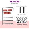 imageFDW 14quot D36quot W72quot H Wire Shelving Unit Metal Shelf with 5 Tier Adjustable Layer Rack Commercial Strong Steel for Restaurant Garage Pantry KitchenChromeBlack