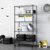 imageFDW 14quot D36quot W72quot H Wire Shelving Unit Metal Shelf with 5 Tier Adjustable Layer Rack Commercial Strong Steel for Restaurant Garage Pantry KitchenChromeBlack