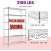imageFDW 14quot D36quot W72quot H Wire Shelving Unit Metal Shelf with 5 Tier Adjustable Layer Rack Commercial Strong Steel for Restaurant Garage Pantry KitchenChromeChrome