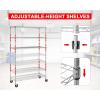 imageFDW 14quot D36quot W72quot H Wire Shelving Unit Metal Shelf with 5 Tier Adjustable Layer Rack Commercial Strong Steel for Restaurant Garage Pantry KitchenChromeChrome
