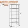 imageFDW 14quot D36quot W72quot H Wire Shelving Unit Metal Shelf with 5 Tier Adjustable Layer Rack Commercial Strong Steel for Restaurant Garage Pantry KitchenChromeChrome