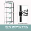 imageFDW 14quot D36quot W72quot H Wire Shelving Unit Metal Shelf with 5 Tier Adjustable Layer Rack Commercial Strong Steel for Restaurant Garage Pantry KitchenChromeBlack