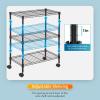 imageFDW 14quot D36quot W72quot H Wire Shelving Unit Metal Shelf with 5 Tier Adjustable Layer Rack Commercial Strong Steel for Restaurant Garage Pantry KitchenChromeBlack