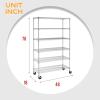 imageFDW 14quot D36quot W72quot H Wire Shelving Unit Metal Shelf with 5 Tier Adjustable Layer Rack Commercial Strong Steel for Restaurant Garage Pantry KitchenChromeChrome