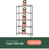 imageFDW 14quot D36quot W72quot H Wire Shelving Unit Metal Shelf with 5 Tier Adjustable Layer Rack Commercial Strong Steel for Restaurant Garage Pantry KitchenChromeBlack