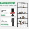 imageFDW 14quot D36quot W72quot H Wire Shelving Unit Metal Shelf with 5 Tier Adjustable Layer Rack Commercial Strong Steel for Restaurant Garage Pantry KitchenChromeBlack