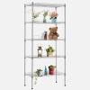 imageFDW 14quot D36quot W72quot H Wire Shelving Unit Metal Shelf with 5 Tier Adjustable Layer Rack Commercial Strong Steel for Restaurant Garage Pantry KitchenChromeChrome