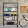 imageFDW 14quot D36quot W72quot H Wire Shelving Unit Metal Shelf with 5 Tier Adjustable Layer Rack Commercial Strong Steel for Restaurant Garage Pantry KitchenChromeBlack