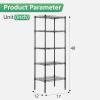 imageFDW 14quot D36quot W72quot H Wire Shelving Unit Metal Shelf with 5 Tier Adjustable Layer Rack Commercial Strong Steel for Restaurant Garage Pantry KitchenChromeBlack