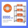 imageFDW 14quot D36quot W72quot H Wire Shelving Unit Metal Shelf with 5 Tier Adjustable Layer Rack Commercial Strong Steel for Restaurant Garage Pantry KitchenChromeBlack