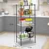 imageFDW 14quot D36quot W72quot H Wire Shelving Unit Metal Shelf with 5 Tier Adjustable Layer Rack Commercial Strong Steel for Restaurant Garage Pantry KitchenChromeBlack