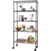 imageFDW 14quot D36quot W72quot H Wire Shelving Unit Metal Shelf with 5 Tier Adjustable Layer Rack Commercial Strong Steel for Restaurant Garage Pantry KitchenChromeBlack