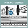 imageFDW 14quot D36quot W72quot H Wire Shelving Unit Metal Shelf with 5 Tier Adjustable Layer Rack Commercial Strong Steel for Restaurant Garage Pantry KitchenChromeBlack