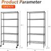 imageFDW 14quot D36quot W72quot H Wire Shelving Unit Metal Shelf with 5 Tier Adjustable Layer Rack Commercial Strong Steel for Restaurant Garage Pantry KitchenChromeBlack