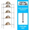 imageFDW 14quot D36quot W72quot H Wire Shelving Unit Metal Shelf with 5 Tier Adjustable Layer Rack Commercial Strong Steel for Restaurant Garage Pantry KitchenChromeChrome