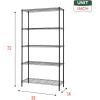 imageFDW 14quot D36quot W72quot H Wire Shelving Unit Metal Shelf with 5 Tier Adjustable Layer Rack Commercial Strong Steel for Restaurant Garage Pantry KitchenChromeChrome