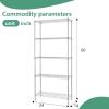 imageFDW 14quot D36quot W72quot H Wire Shelving Unit Metal Shelf with 5 Tier Adjustable Layer Rack Commercial Strong Steel for Restaurant Garage Pantry KitchenChromeChrome