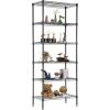 imageFDW 14quot D36quot W72quot H Wire Shelving Unit Metal Shelf with 5 Tier Adjustable Layer Rack Commercial Strong Steel for Restaurant Garage Pantry KitchenChromeBlack