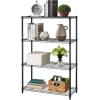 imageFDW 14quot D36quot W72quot H Wire Shelving Unit Metal Shelf with 5 Tier Adjustable Layer Rack Commercial Strong Steel for Restaurant Garage Pantry KitchenChromeBlack