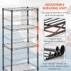 imageFDW 14quot D36quot W72quot H Wire Shelving Unit Metal Shelf with 5 Tier Adjustable Layer Rack Commercial Strong Steel for Restaurant Garage Pantry KitchenChromeBlack