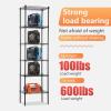 imageFDW 14quot D36quot W72quot H Wire Shelving Unit Metal Shelf with 5 Tier Adjustable Layer Rack Commercial Strong Steel for Restaurant Garage Pantry KitchenChromeBlack