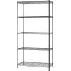 imageFDW 14quot D36quot W72quot H Wire Shelving Unit Metal Shelf with 5 Tier Adjustable Layer Rack Commercial Strong Steel for Restaurant Garage Pantry KitchenChromeBlack