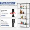 imageFDW 14quot D36quot W72quot H Wire Shelving Unit Metal Shelf with 5 Tier Adjustable Layer Rack Commercial Strong Steel for Restaurant Garage Pantry KitchenChromeBlack