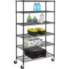 imageFDW 14quot D36quot W72quot H Wire Shelving Unit Metal Shelf with 5 Tier Adjustable Layer Rack Commercial Strong Steel for Restaurant Garage Pantry KitchenChromeBlack