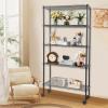 imageFDW 14quot D36quot W72quot H Wire Shelving Unit Metal Shelf with 5 Tier Adjustable Layer Rack Commercial Strong Steel for Restaurant Garage Pantry KitchenChromeBlack