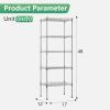 imageFDW 14quot D36quot W72quot H Wire Shelving Unit Metal Shelf with 5 Tier Adjustable Layer Rack Commercial Strong Steel for Restaurant Garage Pantry KitchenChromeChrome