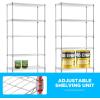 imageFDW 14quot D36quot W72quot H Wire Shelving Unit Metal Shelf with 5 Tier Adjustable Layer Rack Commercial Strong Steel for Restaurant Garage Pantry KitchenChromeChrome