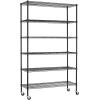 imageFDW 14quot D36quot W72quot H Wire Shelving Unit Metal Shelf with 5 Tier Adjustable Layer Rack Commercial Strong Steel for Restaurant Garage Pantry KitchenChromeBlack