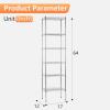 imageFDW 14quot D36quot W72quot H Wire Shelving Unit Metal Shelf with 5 Tier Adjustable Layer Rack Commercial Strong Steel for Restaurant Garage Pantry KitchenChromeChrome
