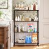imageFDW 14quot D36quot W72quot H Wire Shelving Unit Metal Shelf with 5 Tier Adjustable Layer Rack Commercial Strong Steel for Restaurant Garage Pantry KitchenChromeBlack