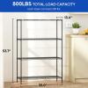 imageFDW 14quot D36quot W72quot H Wire Shelving Unit Metal Shelf with 5 Tier Adjustable Layer Rack Commercial Strong Steel for Restaurant Garage Pantry KitchenChromeBlack