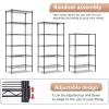 imageFDW 14quot D36quot W72quot H Wire Shelving Unit Metal Shelf with 5 Tier Adjustable Layer Rack Commercial Strong Steel for Restaurant Garage Pantry KitchenChromeBlack