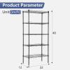imageFDW 14quot D36quot W72quot H Wire Shelving Unit Metal Shelf with 5 Tier Adjustable Layer Rack Commercial Strong Steel for Restaurant Garage Pantry KitchenChromeBlack