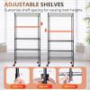 imageFDW 14quot D36quot W72quot H Wire Shelving Unit Metal Shelf with 5 Tier Adjustable Layer Rack Commercial Strong Steel for Restaurant Garage Pantry KitchenChromeBlack