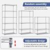 imageFDW 14quot D36quot W72quot H Wire Shelving Unit Metal Shelf with 5 Tier Adjustable Layer Rack Commercial Strong Steel for Restaurant Garage Pantry KitchenChromeChrome