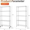 imageFDW 14quot D36quot W72quot H Wire Shelving Unit Metal Shelf with 5 Tier Adjustable Layer Rack Commercial Strong Steel for Restaurant Garage Pantry KitchenChromeChrome