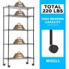 imageFDW 14quot D36quot W72quot H Wire Shelving Unit Metal Shelf with 5 Tier Adjustable Layer Rack Commercial Strong Steel for Restaurant Garage Pantry KitchenChromeBlack