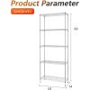 imageFDW 14quot D36quot W72quot H Wire Shelving Unit Metal Shelf with 5 Tier Adjustable Layer Rack Commercial Strong Steel for Restaurant Garage Pantry KitchenChromeChrome