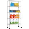 imageFDW 14quot D36quot W72quot H Wire Shelving Unit Metal Shelf with 5 Tier Adjustable Layer Rack Commercial Strong Steel for Restaurant Garage Pantry KitchenChromeChrome