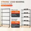 imageFDW 14quot D36quot W72quot H Wire Shelving Unit Metal Shelf with 5 Tier Adjustable Layer Rack Commercial Strong Steel for Restaurant Garage Pantry KitchenChromeBlack